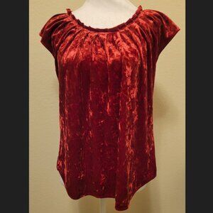 Lauren Conrad red velvet shirt (size Small)